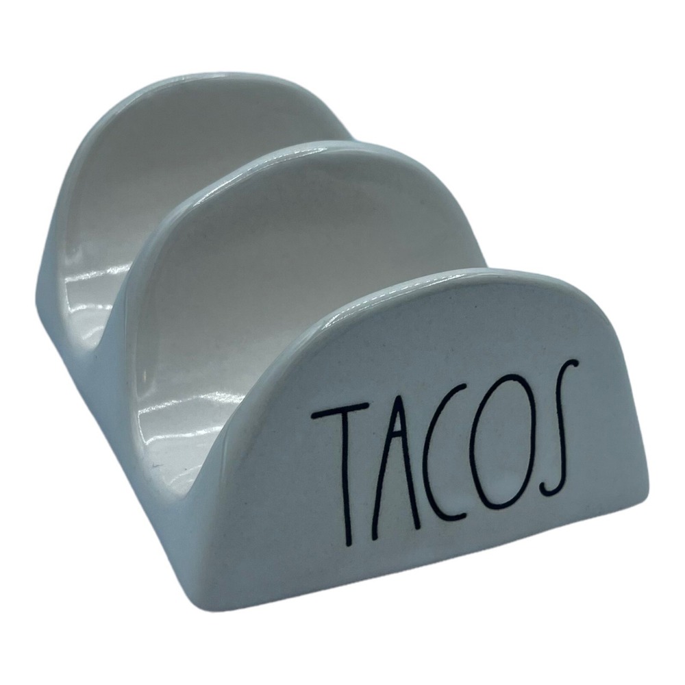 Rae Dunn White TACOS Ceramic Holder Artisan Collection By Magenta - Picture 1 of 6